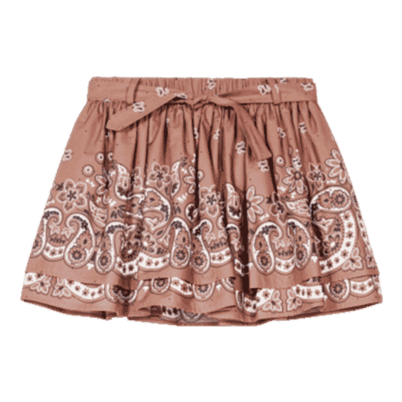 Bandana Print Mini Skirt with Rhinestones