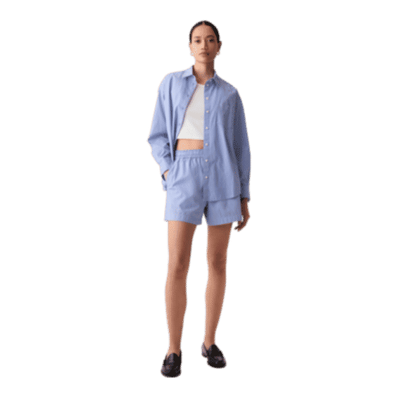 Organic Cotton Striped Poplin Shorts
