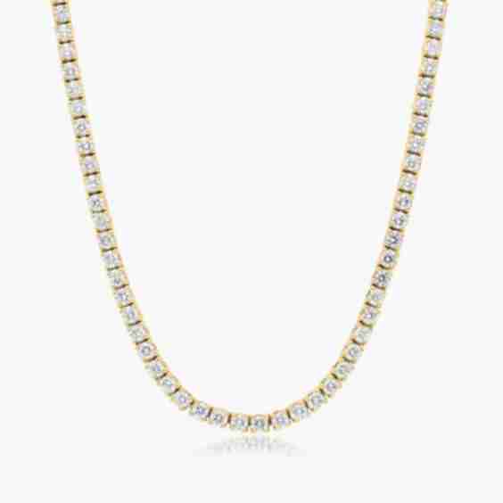 14K Gold Lab-Grown Diamond Half Tennis Necklace