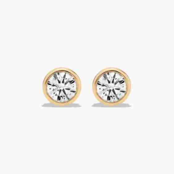 Bezel Lab-Grown Diamond Stud Earrings