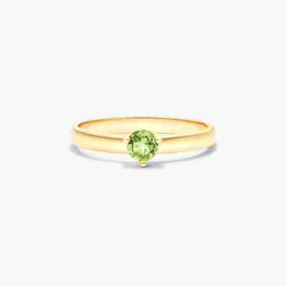 Peridot Solitaire Birthstone Ring