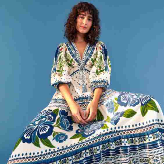 Off White Macaw Flight Maxi Dress