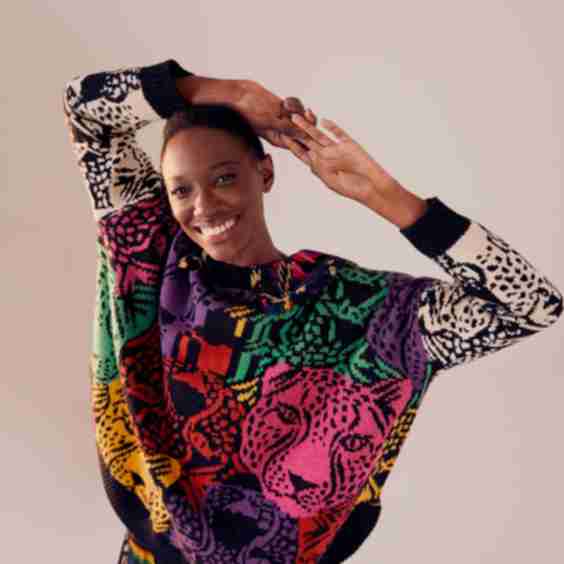 Mixed Midnight Leopards Sweater