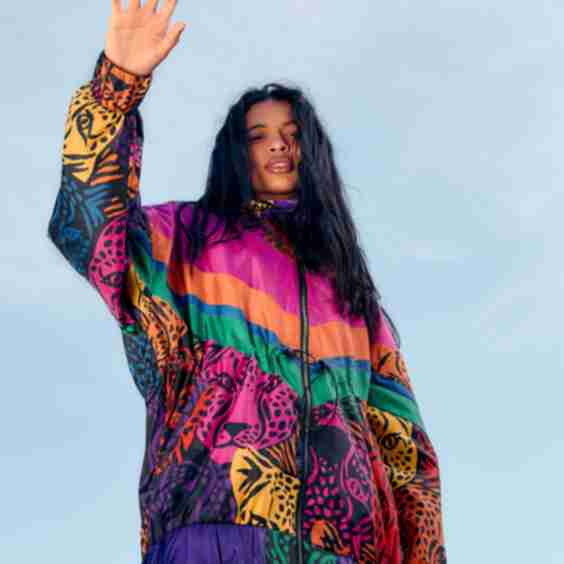Midnight Leopards Nylon Windbreaker
