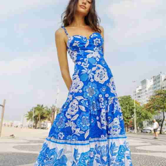 Full Of Flowers Organic Cotton Midi Dress