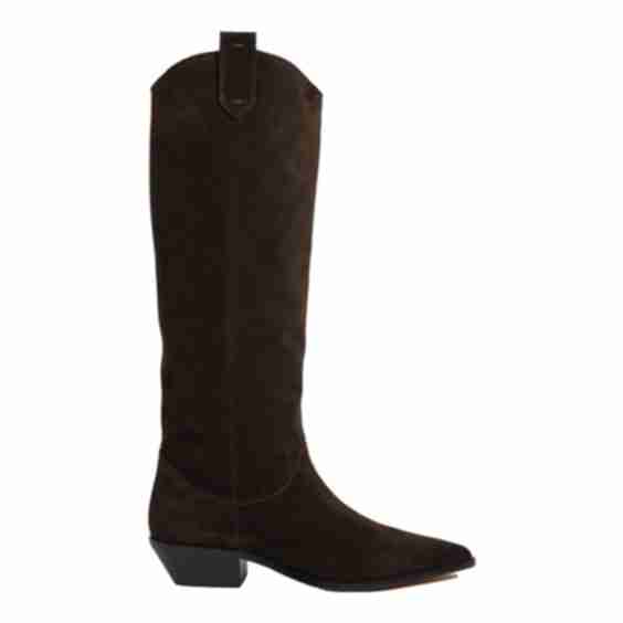 Suede Knee High Western Boot