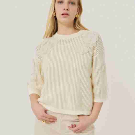 Floral Applique Knit Top