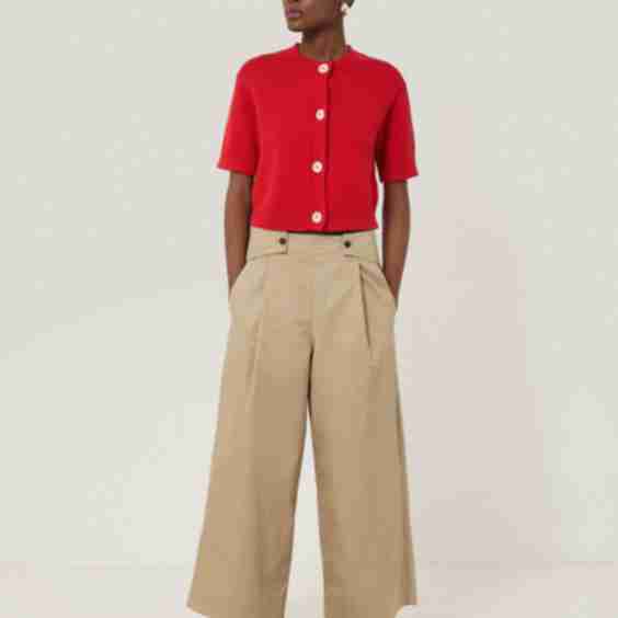Wide Leg Cotton Trouser