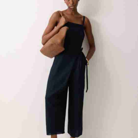 Linen Tie Front Jumpsuit