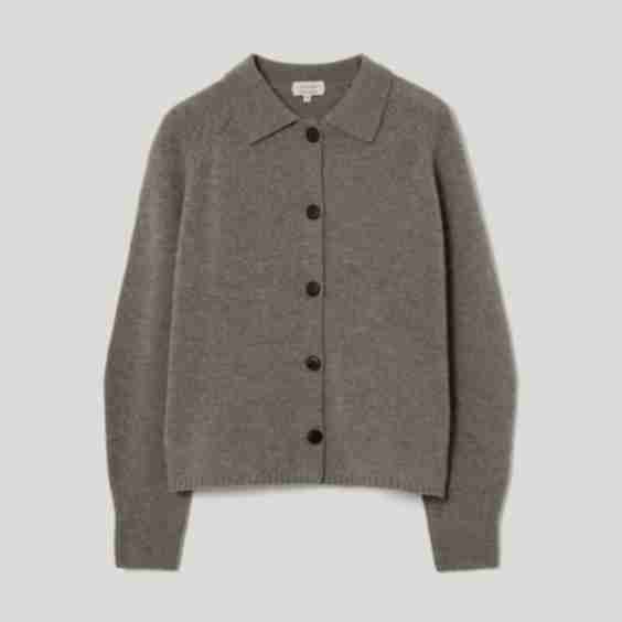 Wool Blend Collar Cardigan