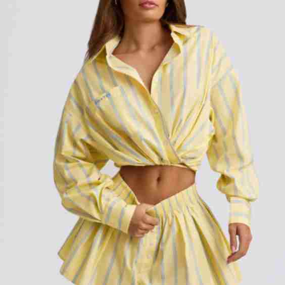 Multiway Cropped Cotton-Poplin Shirt