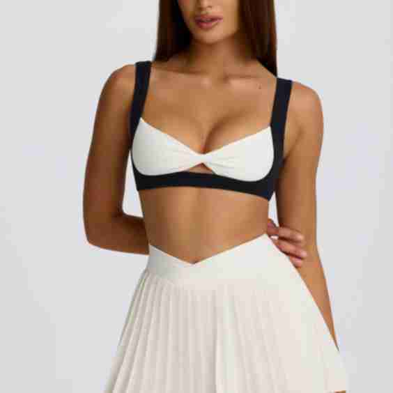 Soft Active Crossover Pleated Mini Skort