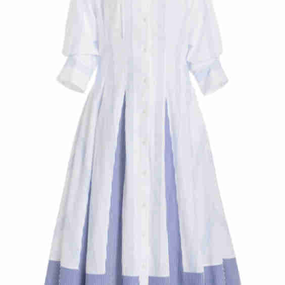 Jazz Patchwork-Cotton Shirt Dress