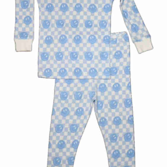 Pajamas Blue Checkered Smile