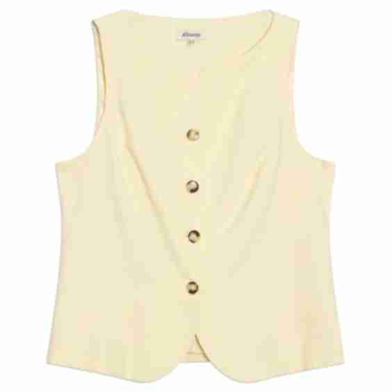 Soft Yellow Tailored Waistcoat