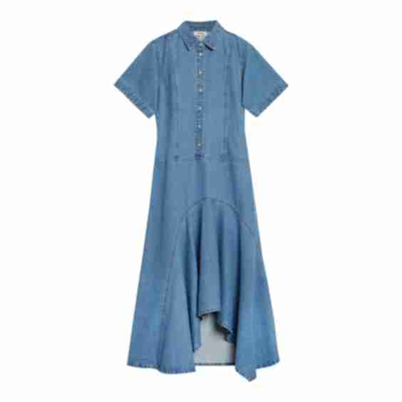 Dipped Hem Denim Dress