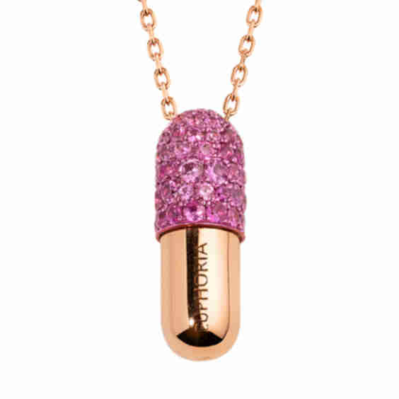 Euphoria 18 K Rose Gold Sapphire Pill Pendant