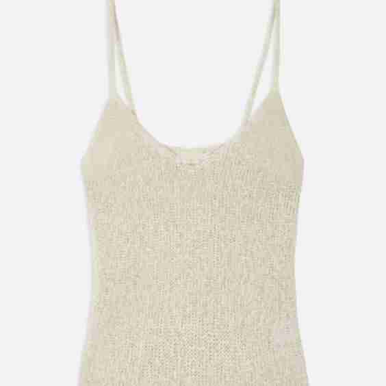 Crochet Knit Plunging Cami Top
