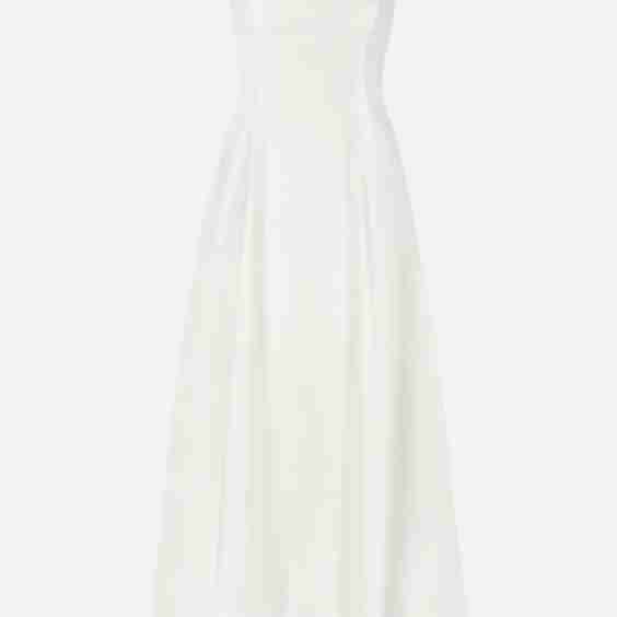 Strapless Linen A Line Maxi Dress