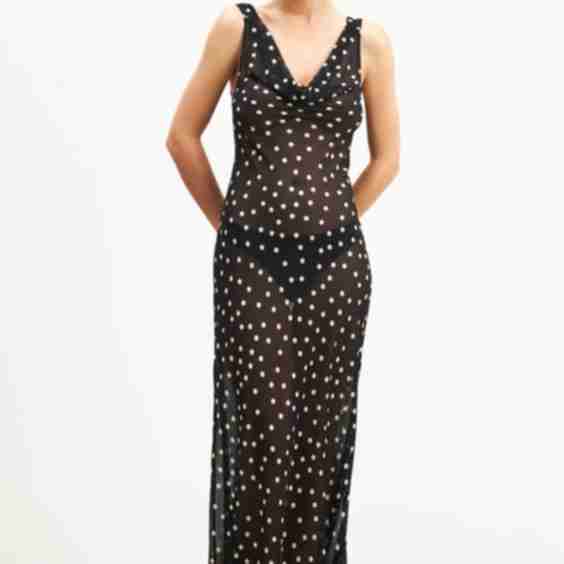 Chiffon Cowl Neck Gown