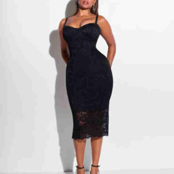 Seamed Lushy Pencil Midi Dress