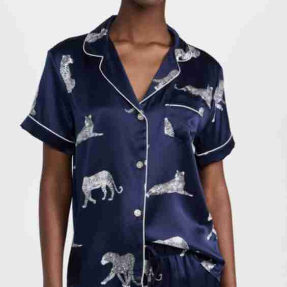 Silk Panthere De Nuit Classic Shorts PJ Set