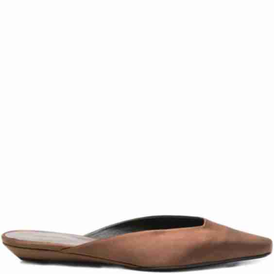 Liz Satin Pointed-Toe Mules