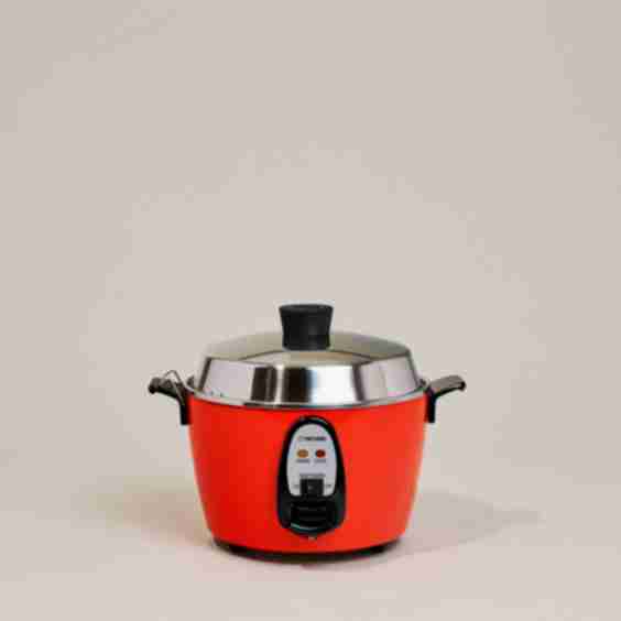 Tatung Electric Rice Cooker and Steamer (6-cup Stainless Steel), Red