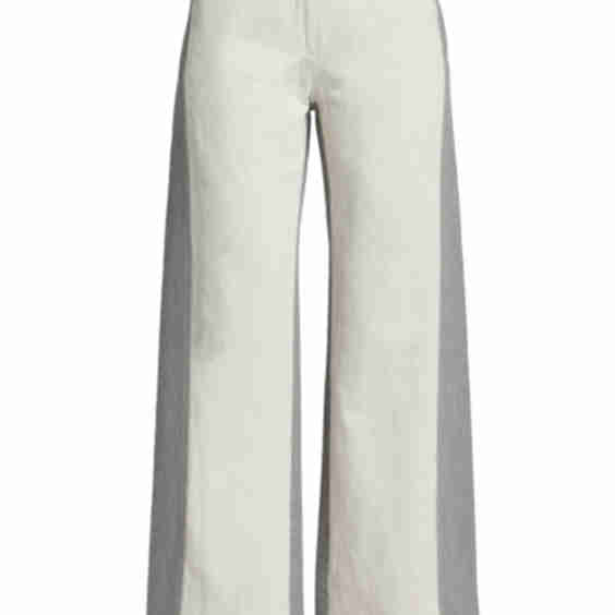 Joanna Two-Toned Cotton-Blend Pants