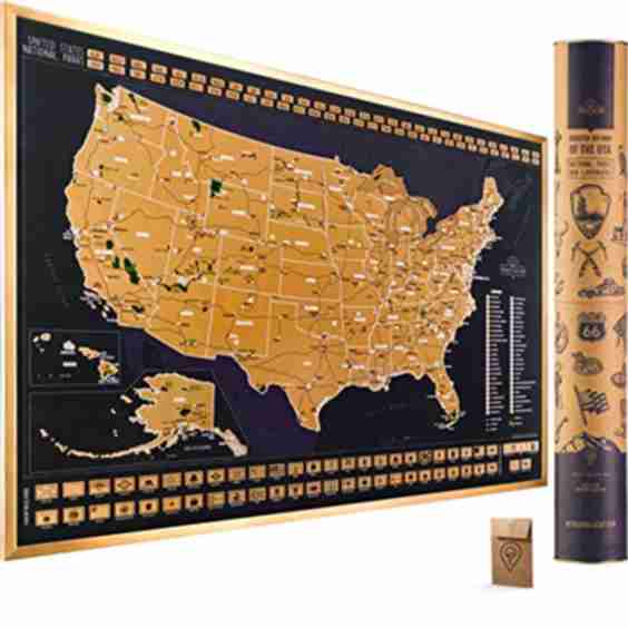 Scratch Off Map of the United States with National Parks - Deluxe - Large