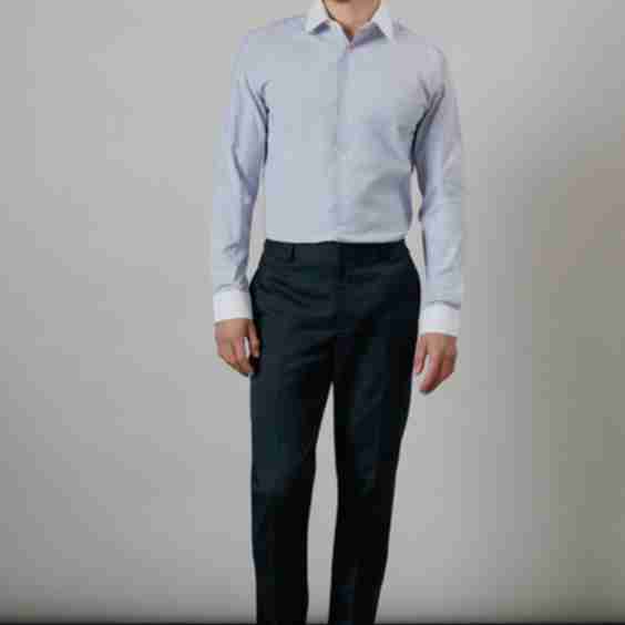 Contrast Collar Stretch Tailored Fit Shirt