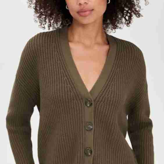 Cropped Cotton Cocoon Cardigan
