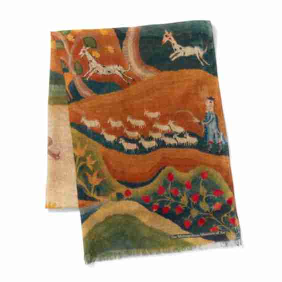 American Folk Art Landscape Oblong Scarf