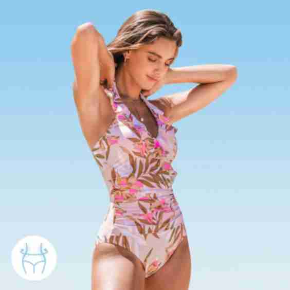 Floral Ruffled Romance Tummy Control One-Piece Swimsuit 