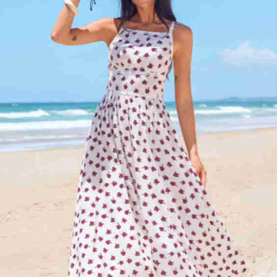 Sweet Rose Floral Maxi Dress