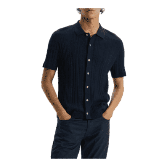 Cairn Rib Short Sleeve Button-Up Knit Shirt