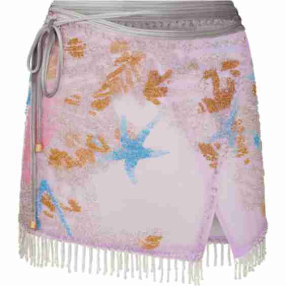 Oasis Beaded Mini Wrap Skirt
