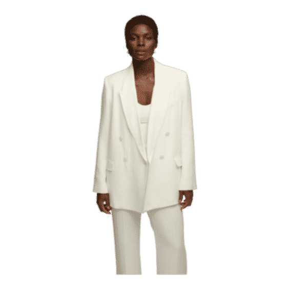 Peak Lapel Blazer in Viscose Wool Crepe