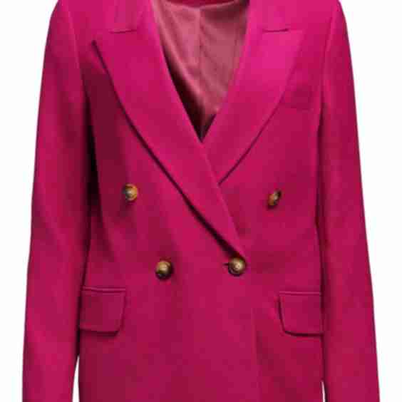 Peak Lapel Blazer in Viscose Linen Twill