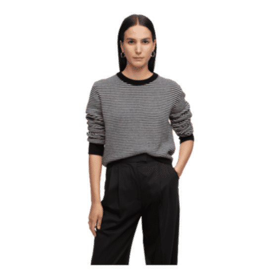 Striped Crewneck Sweater in Wool-Cashmere