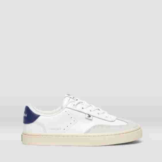White & Smoke White/Marine Blue Soft Grain Leather & Suede