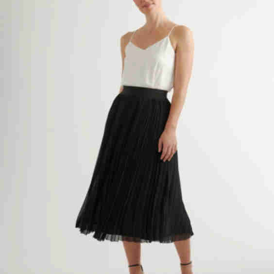 Chiffon Pleated Midi Skirt