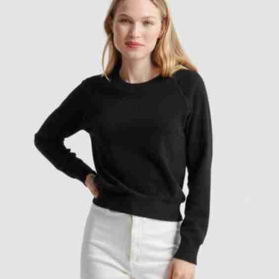 Mongolian Cashmere Shrunken Crewneck Sweater