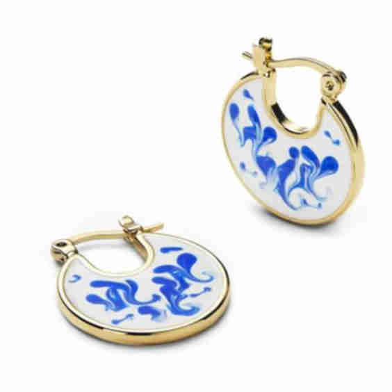 Hana Marble Blue Earrings