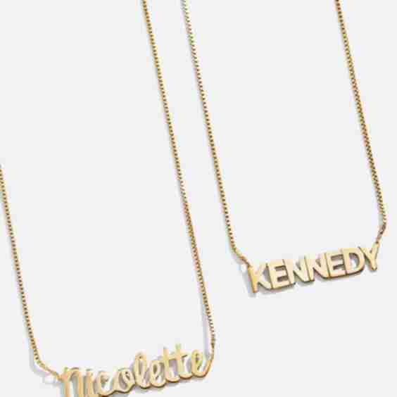 18K Gold Custom Nameplate Necklace