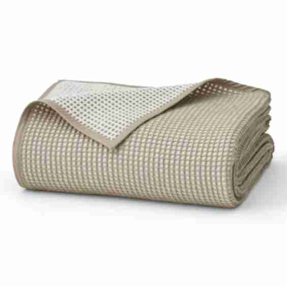 Waffle Knit Two Tone Bed Blanket