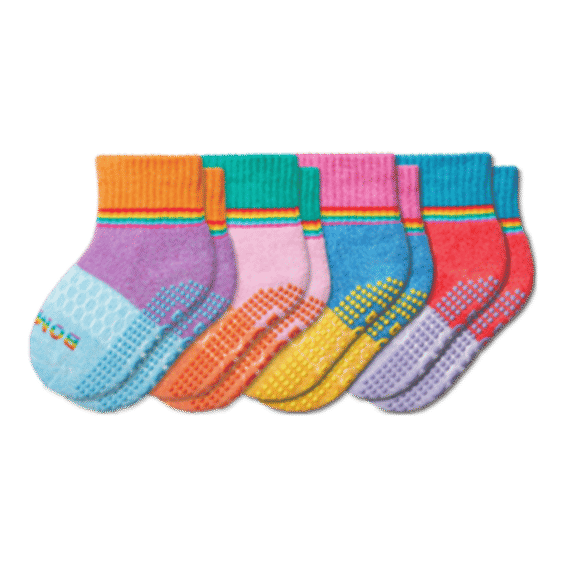 Toddler Tri-Block Pride Gripper Calf Sock 4-Pack