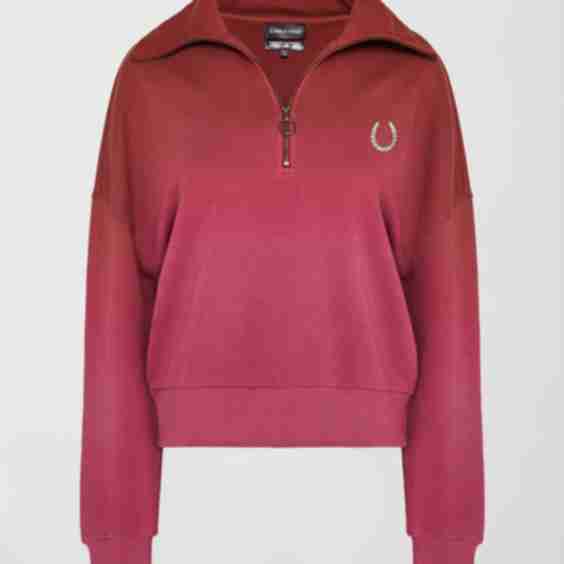 Ombre French Terry Half Zip Horseshoe