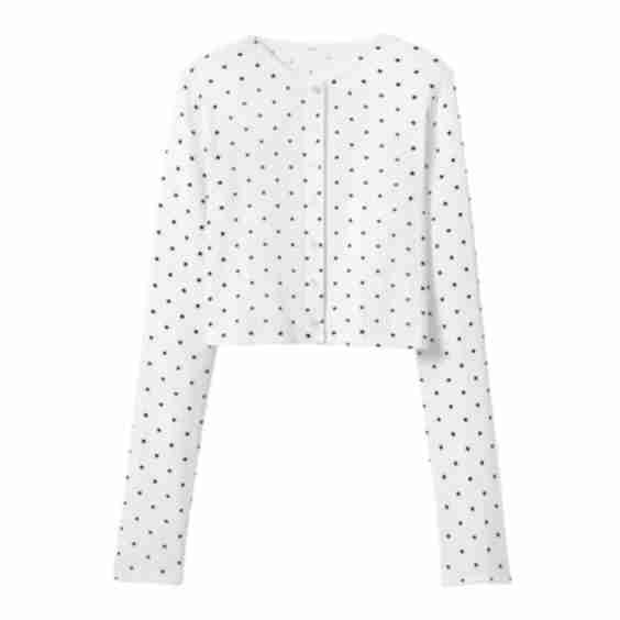 The Cropped Pointelle Cardigan 