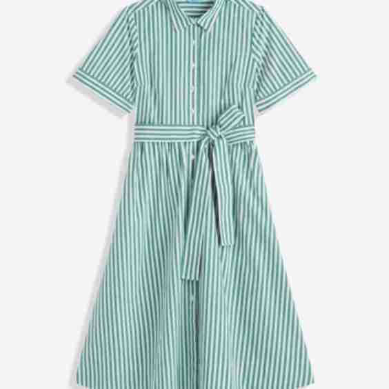 Jordan Green Stripe Midi Dress